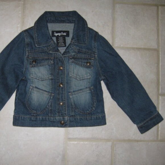 SQUEEZE GIRL'S SZ 5 DENIM JEAN JACKET W/ REMOVABLE FAUX FUR COLLAR  QUILTED VEST - Picture 4 of 15